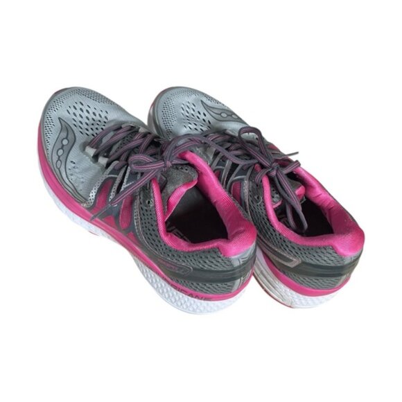 Saucony 6 5 Shoes Running Sneakers Athletic Workout Gym Run Pink Grey Activewear - Picture 4 of 10